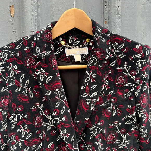 Michael Kors botanical velvet blazer, size 4 - Picture 6 of 11
